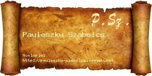 Pauleszku Szabolcs névjegykártya