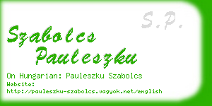 szabolcs pauleszku business card